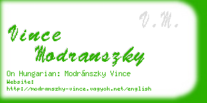 vince modranszky business card