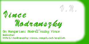 vince modranszky business card